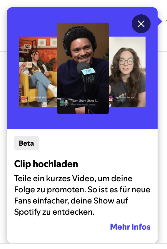 Clips hochladen Spotify