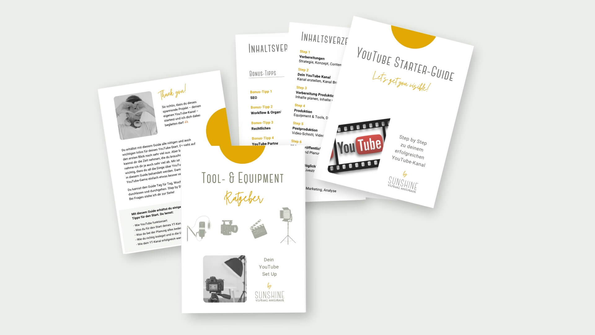 Mock Up youtube starthilfe MockUp von den Dokumenten STarter Guide, Tool-und Equipment-Ratgeber