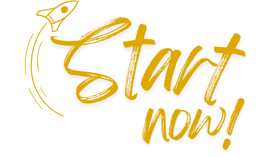 start now Podcast_2 Grafik von einer Rakete und der Schriftzug: Start now!