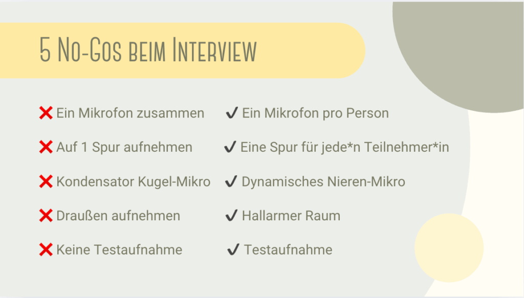 5 No Gos beim Interview aufgezählt
